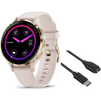 Garmin smartwatch Venu 3S GPS, Wi-Fi, Ivory + Soft Gold vista frontal