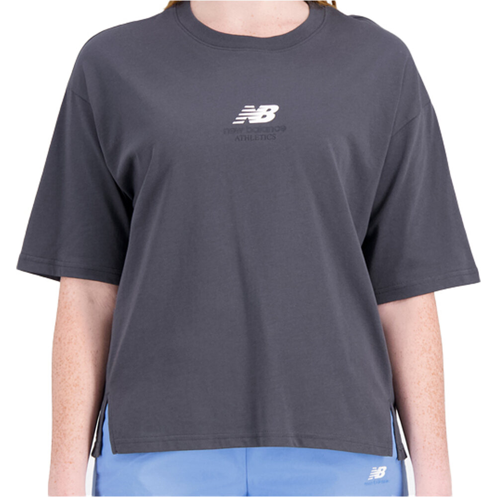 New Balance camiseta manga corta mujer Athletics Remastered Cotton Jersey Boxy T-shirt vista frontal
